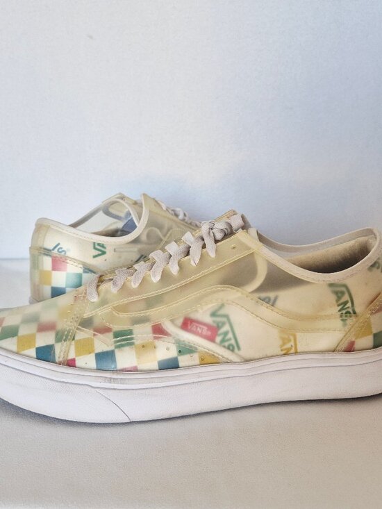 Vans ComfyCush Slip-Skool Checkerboard Multi-Color Sneakers Lace Unisex M9.5 W11 - Picture 3 of 11